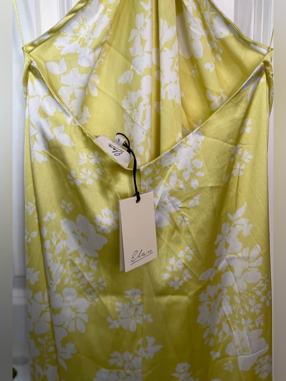 ☀️🔥Elan Lemon Yellow and White Floral Halter Maxi Dress🔥🌞 - Picture 5 of 7